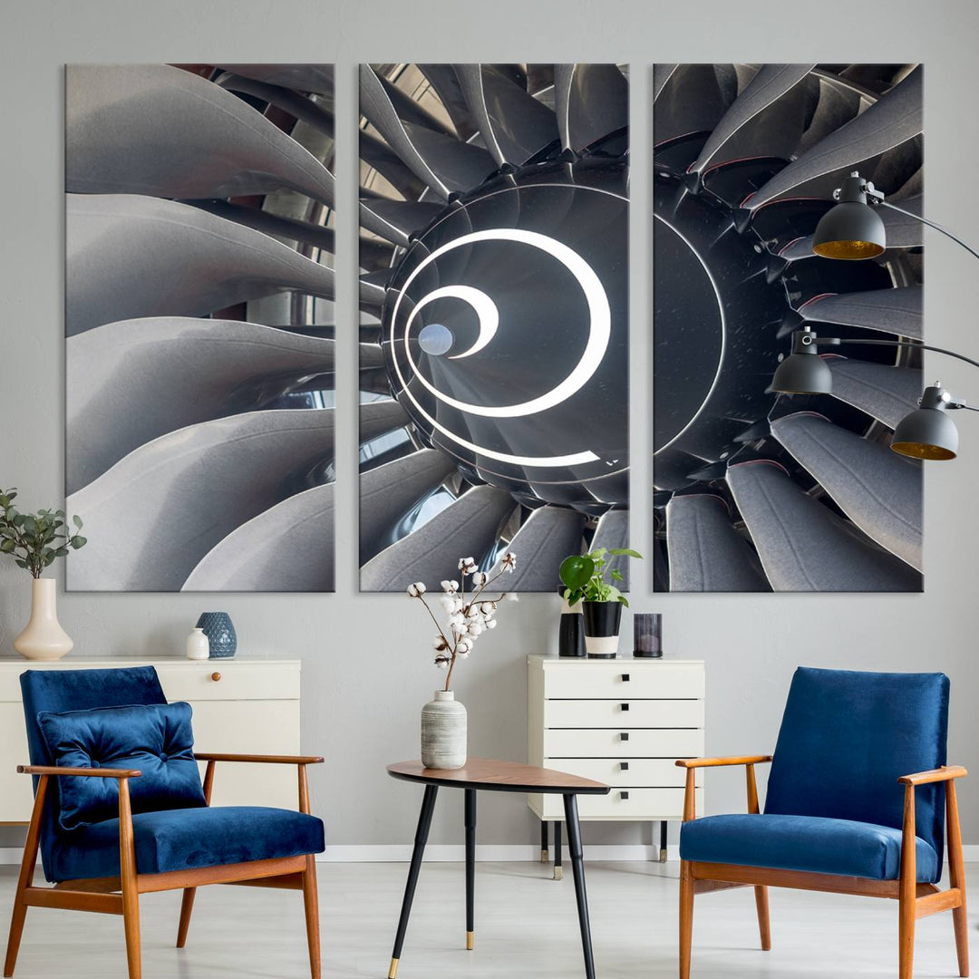 Jet Motor Wall Art Canvas Print