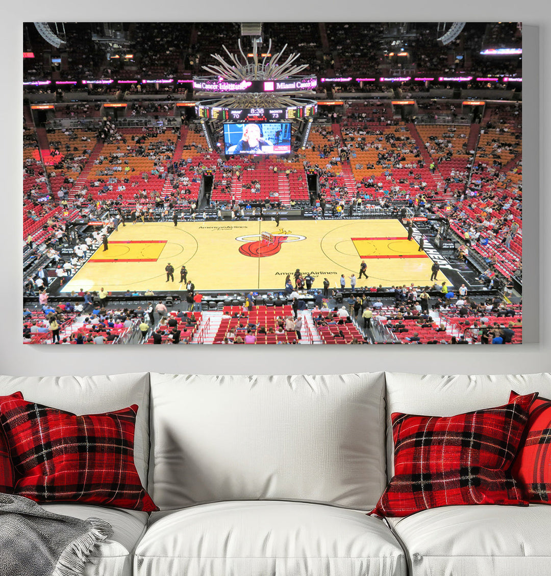 Kaseya Center Miami Heat Stadium Wall Art Canvas Print, NBA Basketball Play Game Wall Art Print, Basketball Lover Gift, Miami Wall Art Print