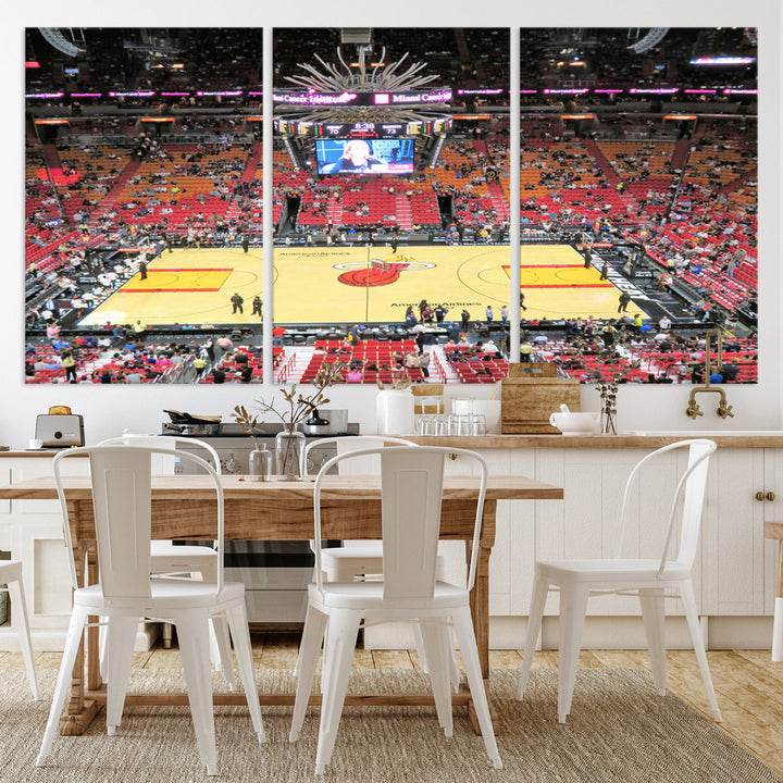 Kaseya Center Miami Heat Stadium Wall Art Canvas Print, NBA Basketball Play Game Wall Art Print, Basketball Lover Gift, Miami Wall Art Print