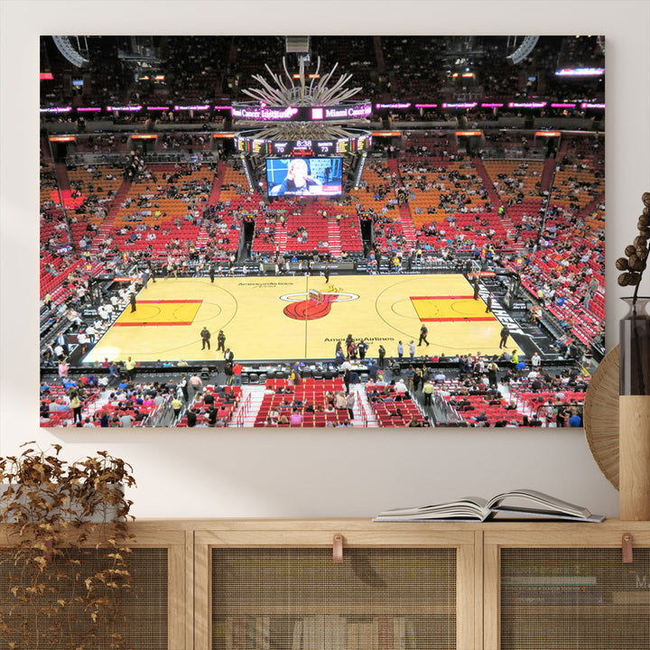 Kaseya Center Miami Heat Stadium Wall Art Canvas Print, NBA Basketball Play Game Wall Art Print, Basketball Lover Gift, Miami Wall Art Print