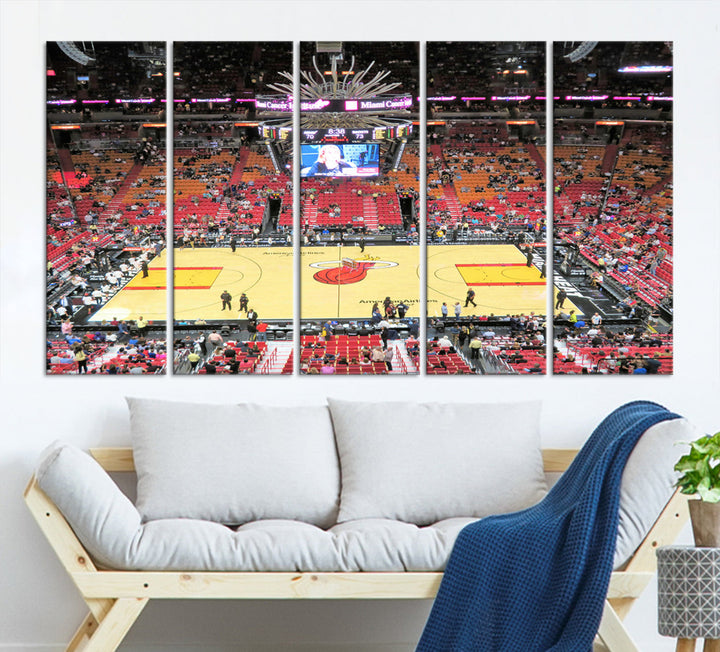 Kaseya Center Miami Heat Stadium Wall Art Canvas Print, NBA Basketball Play Game Wall Art Print, Basketball Lover Gift, Miami Wall Art Print