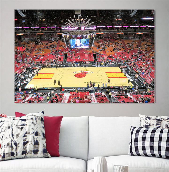 Kaseya Center Miami Heat Stadium Wall Art Canvas Print, NBA Basketball Play Game Wall Art Print, Basketball Lover Gift, Miami Wall Art Print