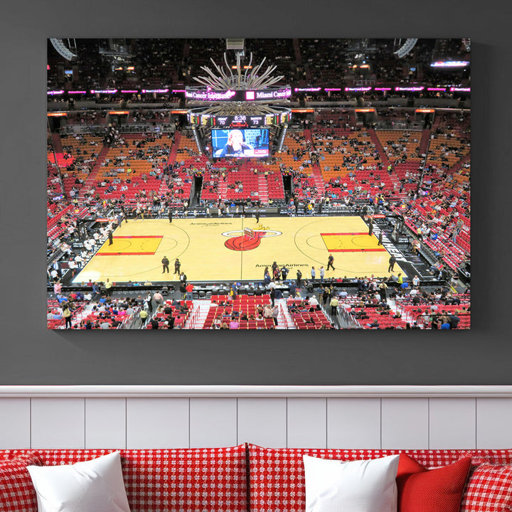 Kaseya Center Miami Heat Stadium Wall Art Canvas Print, NBA Basketball Play Game Wall Art Print, Basketball Lover Gift, Miami Wall Art Print