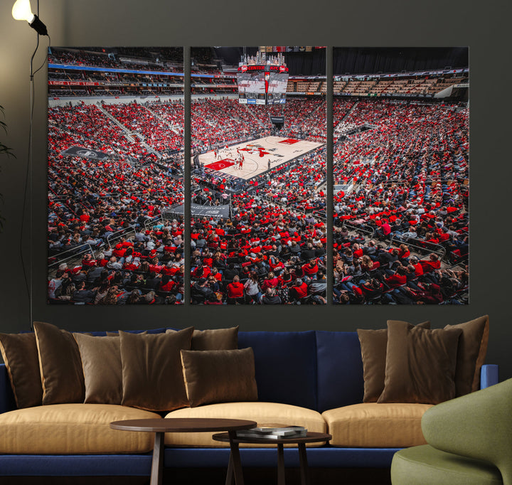 KFC Yum Center Wall Art Print Louisville Stadium Wall Art Canvas Print, NBA Basketball Play Game Wall Art Print, Basketball Lover Gift