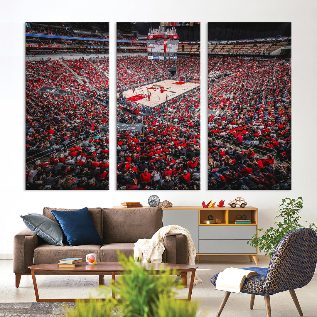 KFC Yum Center Wall Art Print Louisville Stadium Wall Art Canvas Print, NBA Basketball Play Game Wall Art Print, Basketball Lover Gift