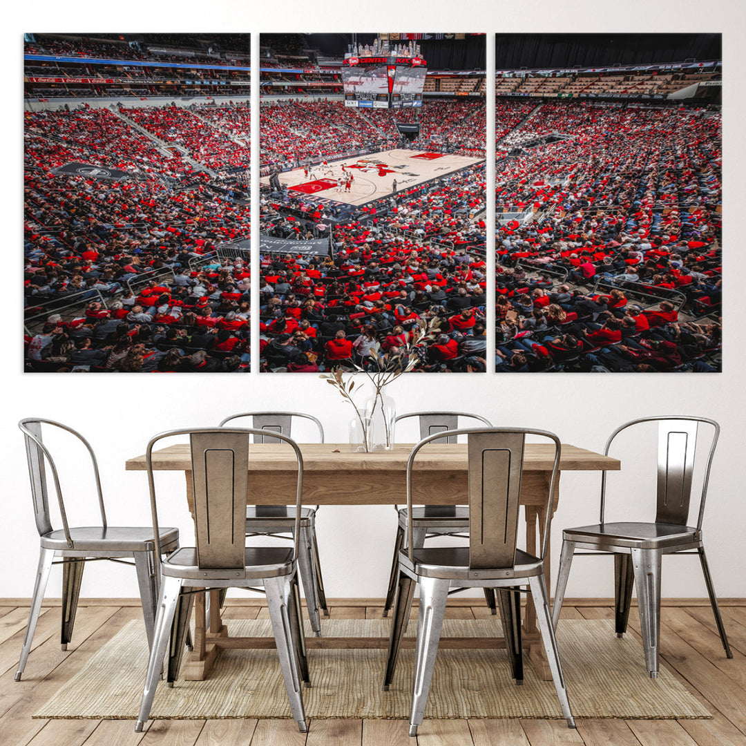 KFC Yum Center Wall Art Print Louisville Stadium Wall Art Canvas Print, NBA Basketball Play Game Wall Art Print, Basketball Lover Gift