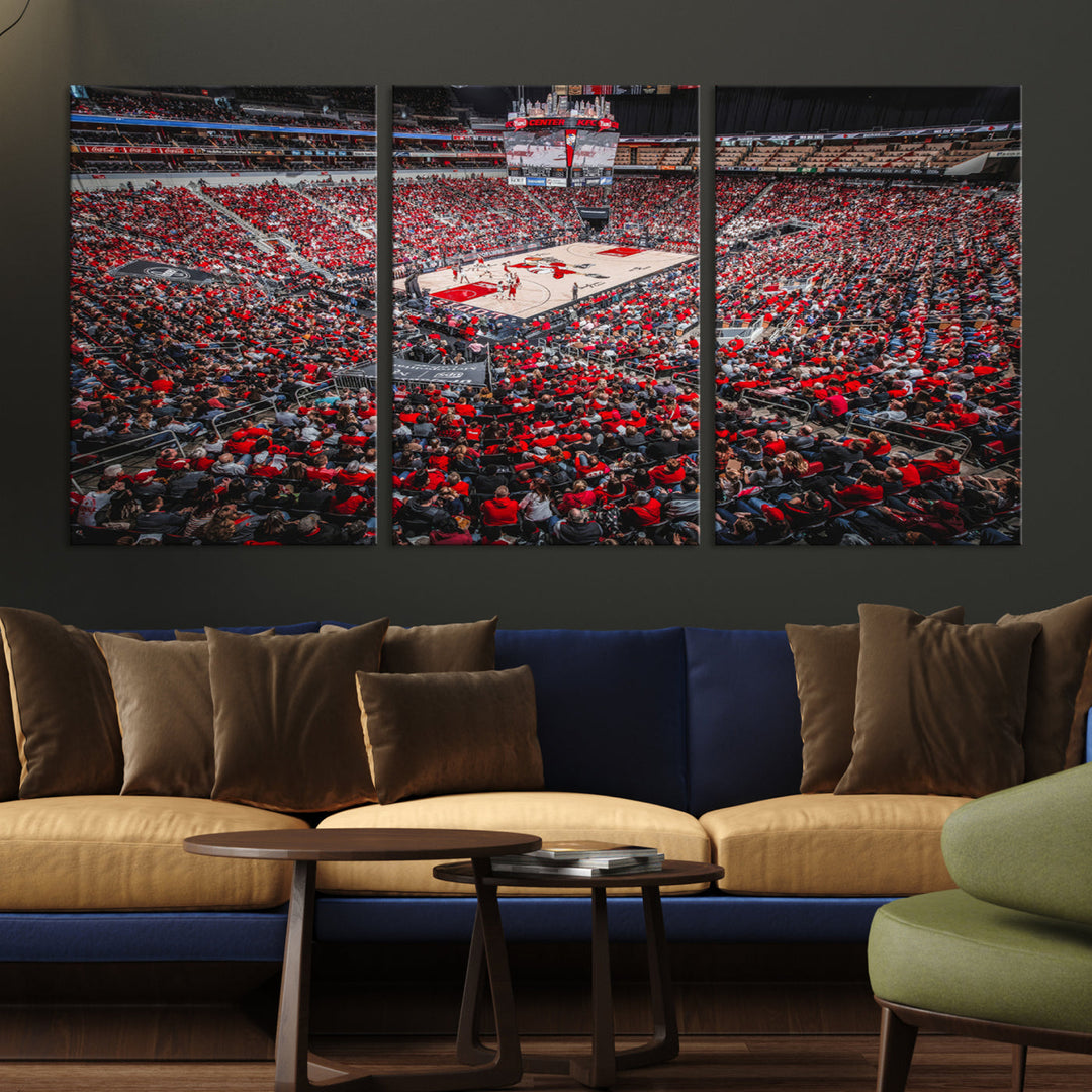 KFC Yum Center Wall Art Print Louisville Stadium Wall Art Canvas Print, NBA Basketball Play Game Wall Art Print, Basketball Lover Gift