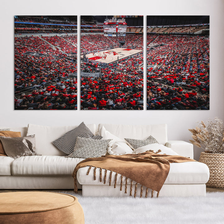 KFC Yum Center Wall Art Print Louisville Stadium Wall Art Canvas Print, NBA Basketball Play Game Wall Art Print, Basketball Lover Gift