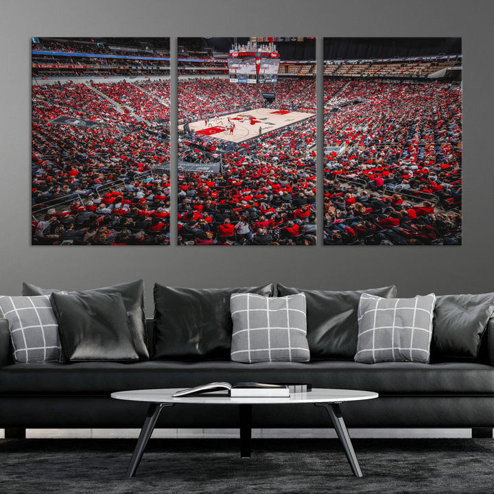 KFC Yum Center Wall Art Print Louisville Stadium Wall Art Canvas Print, NBA Basketball Play Game Wall Art Print, Basketball Lover Gift