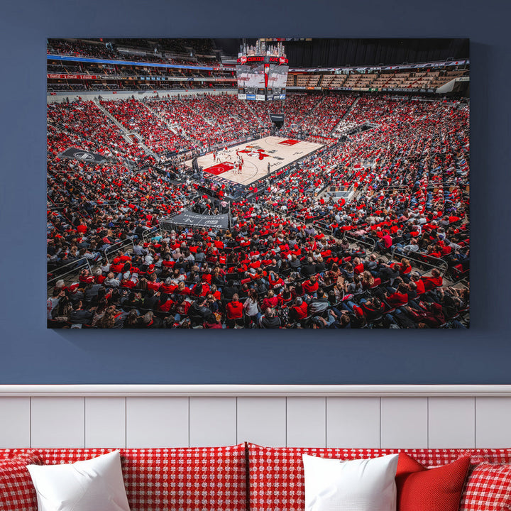 KFC Yum Center Wall Art Print Louisville Stadium Wall Art Canvas Print, NBA Basketball Play Game Wall Art Print, Basketball Lover Gift