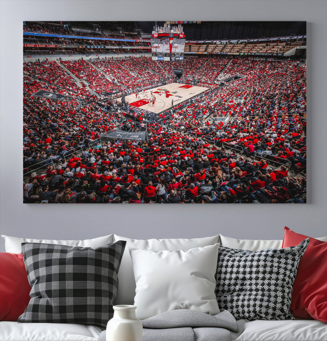 KFC Yum Center Wall Art Print Louisville Stadium Wall Art Canvas Print, NBA Basketball Play Game Wall Art Print, Basketball Lover Gift