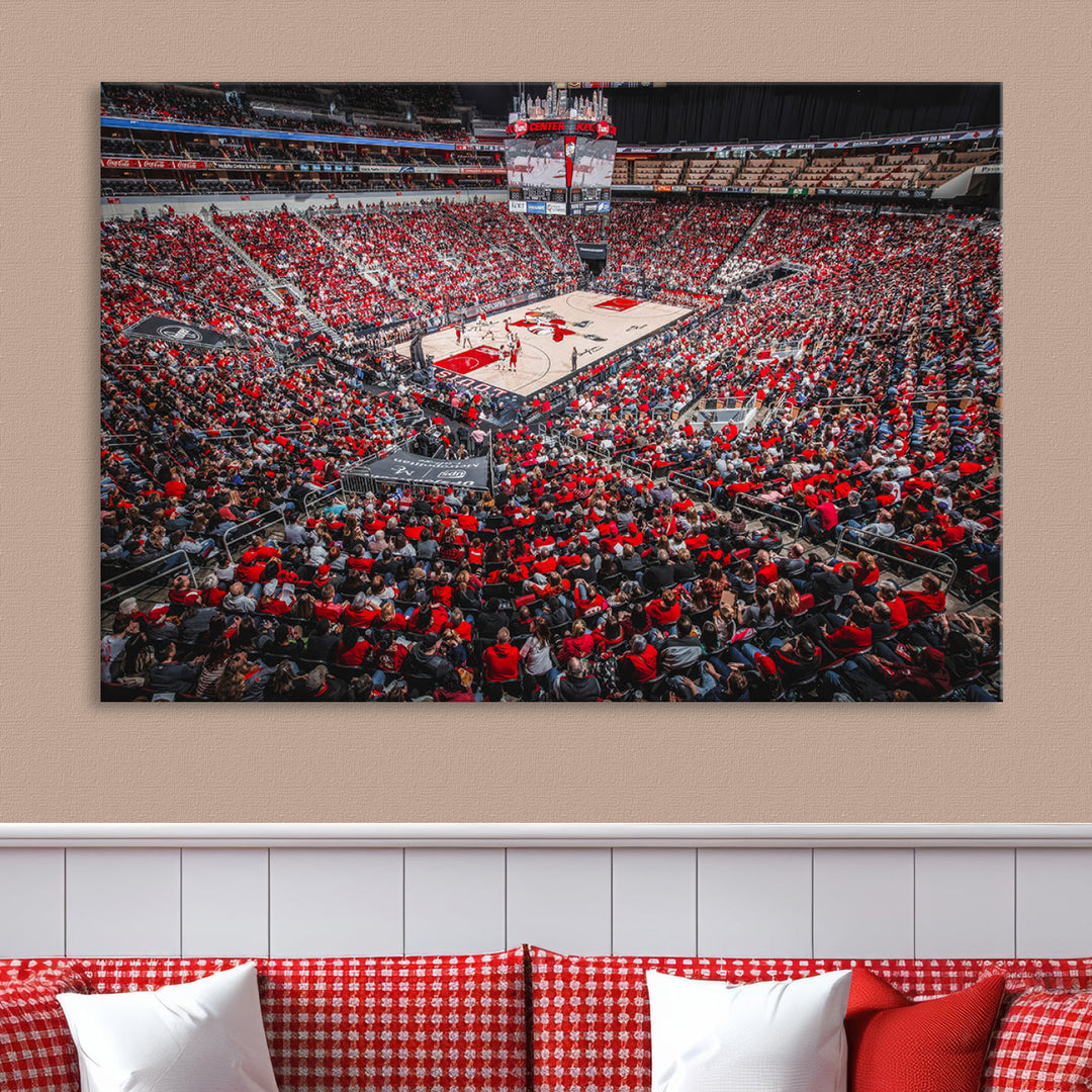 KFC Yum Center Wall Art Print Louisville Stadium Wall Art Canvas Print, NBA Basketball Play Game Wall Art Print, Basketball Lover Gift