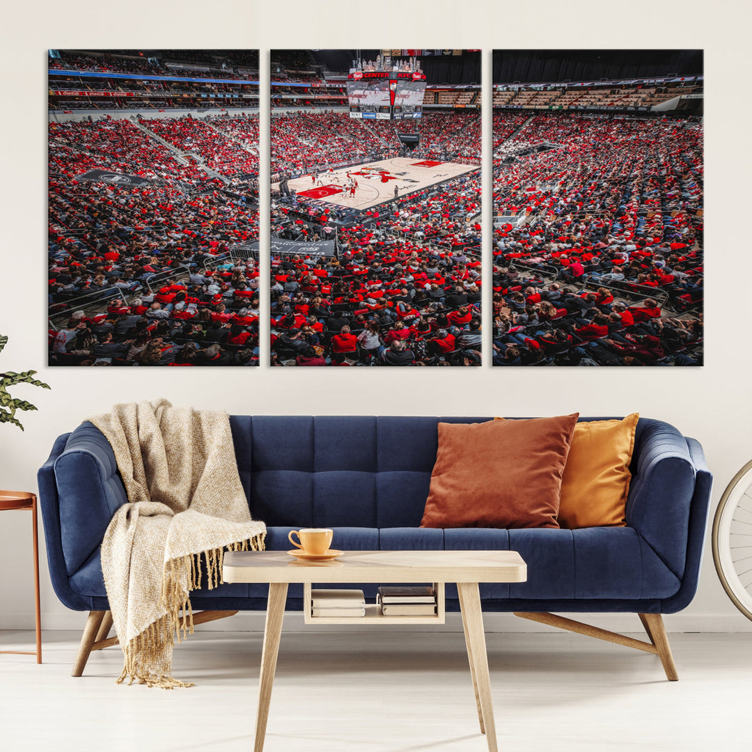 KFC Yum Center Wall Art Print Louisville Stadium Wall Art Canvas Print, NBA Basketball Play Game Wall Art Print, Basketball Lover Gift