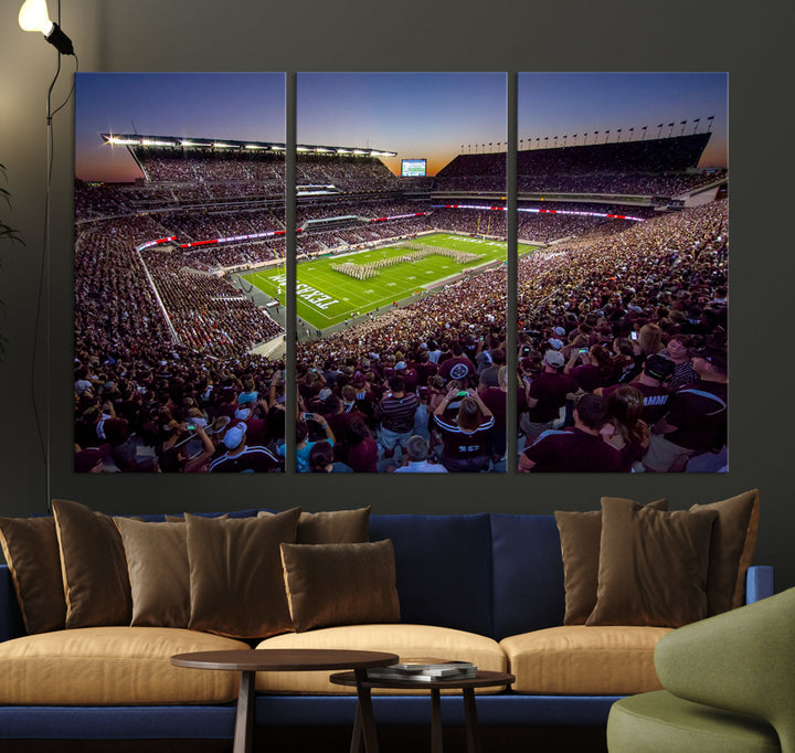 Kyle Field Texas Stadium Wall Art Canvas Print American Football Stadium Wall Art Canvas Print NCAA Wall Art, Texas A&M Aggies Dorm Poster