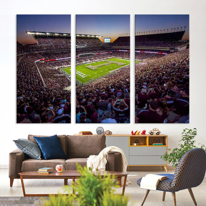 Kyle Field Texas Stadium Wall Art Canvas Print American Football Stadium Wall Art Canvas Print NCAA Wall Art, Texas A&M Aggies Dorm Poster