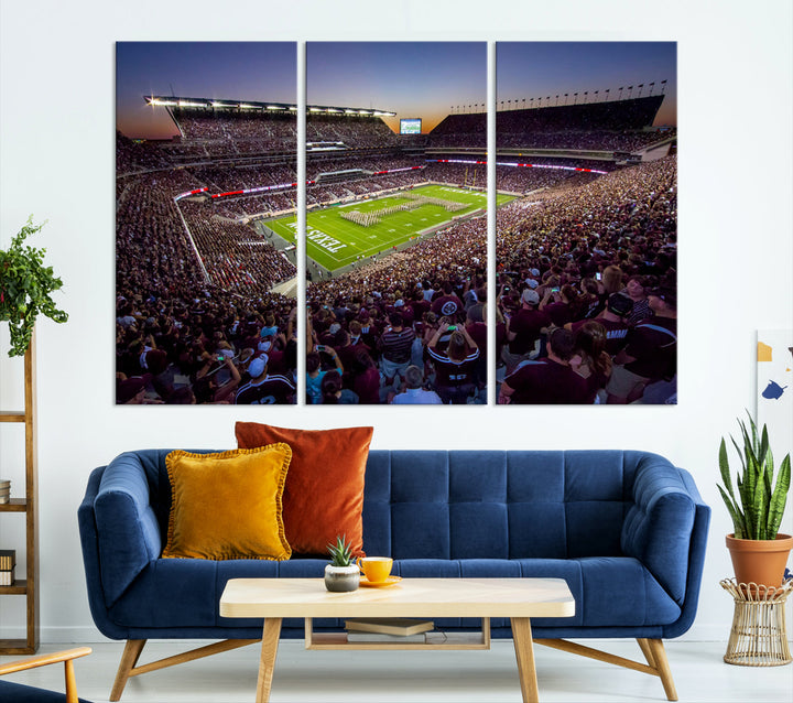 Kyle Field Texas Stadium Wall Art Canvas Print American Football Stadium Wall Art Canvas Print NCAA Wall Art, Texas A&M Aggies Dorm Poster