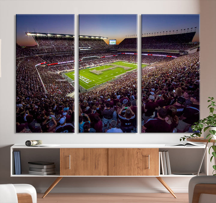 Kyle Field Texas Stadium Wall Art Canvas Print American Football Stadium Wall Art Canvas Print NCAA Wall Art, Texas A&M Aggies Dorm Poster