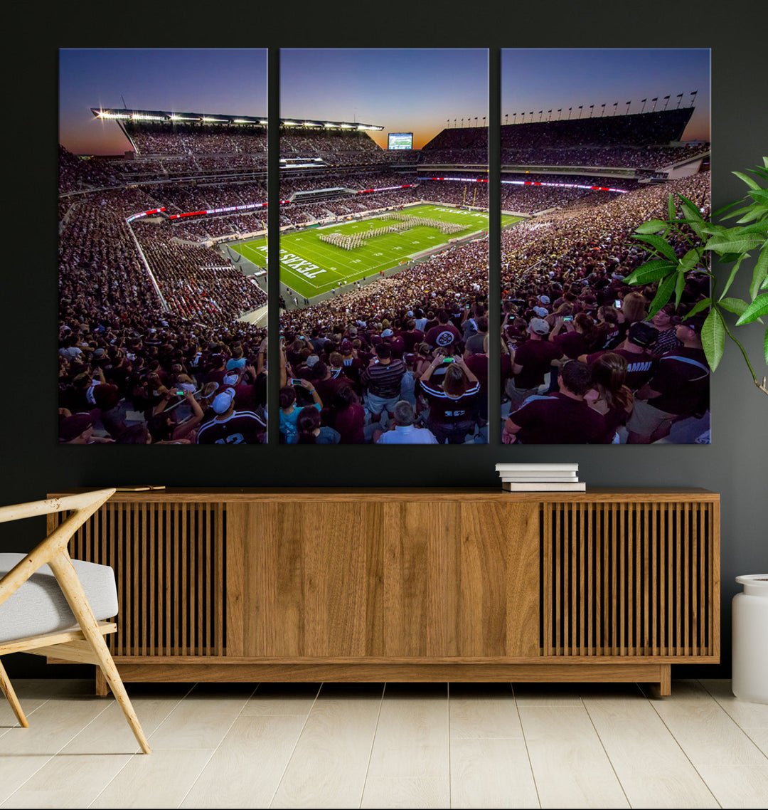 Kyle Field Texas Stadium Wall Art Canvas Print American Football Stadium Wall Art Canvas Print NCAA Wall Art, Texas A&M Aggies Dorm Poster