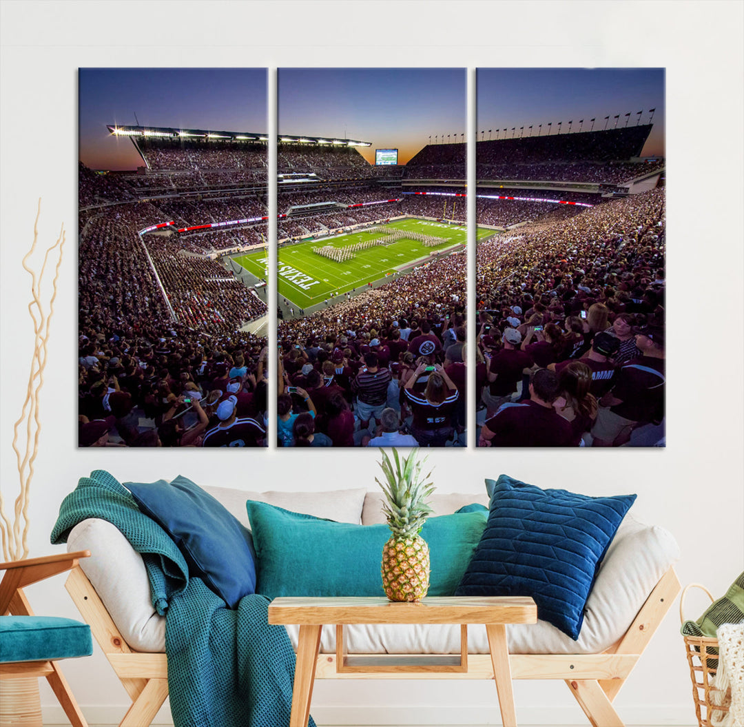 Kyle Field Texas Stadium Wall Art Canvas Print American Football Stadium Wall Art Canvas Print NCAA Wall Art, Texas A&M Aggies Dorm Poster