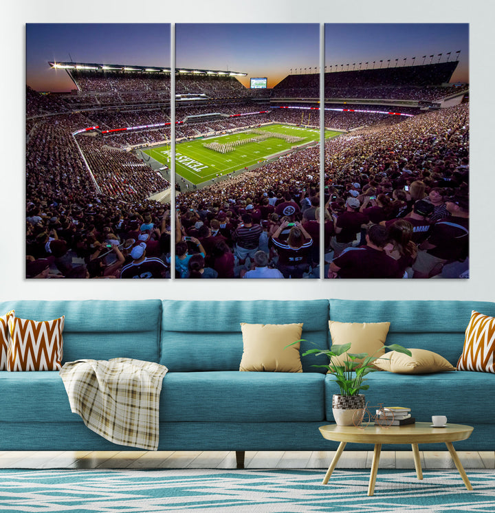 Kyle Field Texas Stadium Wall Art Canvas Print American Football Stadium Wall Art Canvas Print NCAA Wall Art, Texas A&M Aggies Dorm Poster