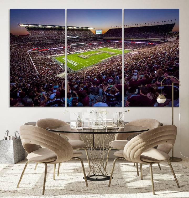 Kyle Field Texas Stadium Wall Art Canvas Print American Football Stadium Wall Art Canvas Print NCAA Wall Art, Texas A&M Aggies Dorm Poster