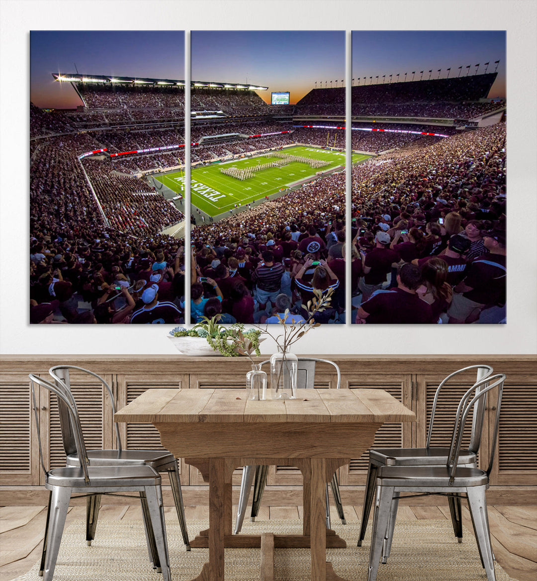 Kyle Field Texas Stadium Wall Art Canvas Print American Football Stadium Wall Art Canvas Print NCAA Wall Art, Texas A&M Aggies Dorm Poster