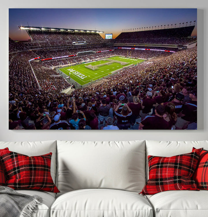 Kyle Field Texas Stadium Wall Art Canvas Print American Football Stadium Wall Art Canvas Print NCAA Wall Art, Texas A&M Aggies Dorm Poster