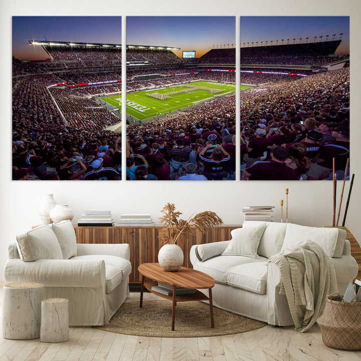 Kyle Field Texas Stadium Wall Art Canvas Print American Football Stadium Wall Art Canvas Print NCAA Wall Art, Texas A&M Aggies Dorm Poster