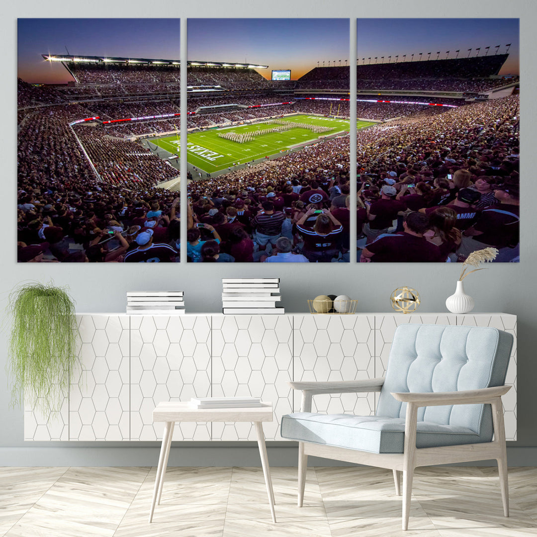 Kyle Field Texas Stadium Wall Art Canvas Print American Football Stadium Wall Art Canvas Print NCAA Wall Art, Texas A&M Aggies Dorm Poster