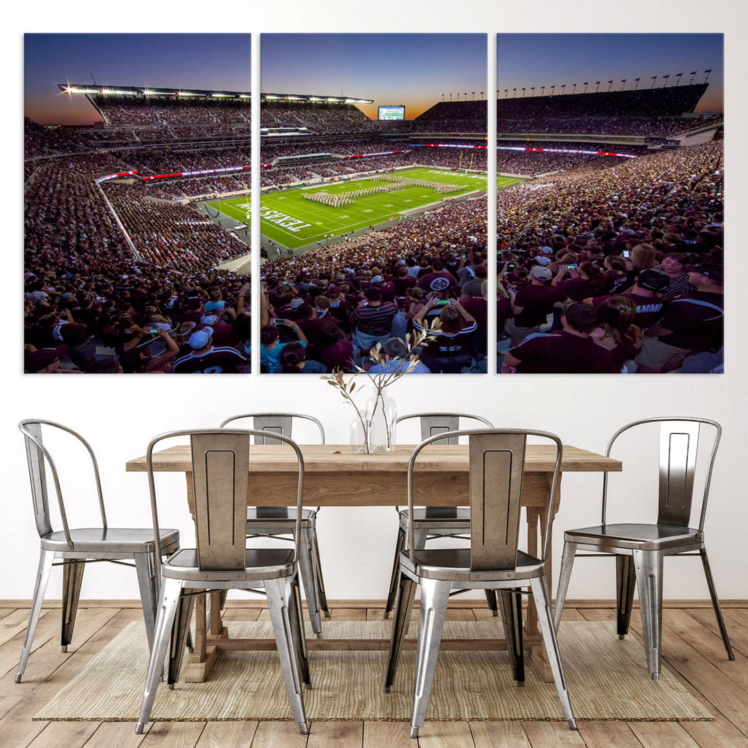 Kyle Field Texas Stadium Wall Art Canvas Print American Football Stadium Wall Art Canvas Print NCAA Wall Art, Texas A&M Aggies Dorm Poster