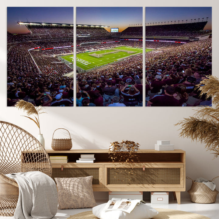 Kyle Field Texas Stadium Wall Art Canvas Print American Football Stadium Wall Art Canvas Print NCAA Wall Art, Texas A&M Aggies Dorm Poster