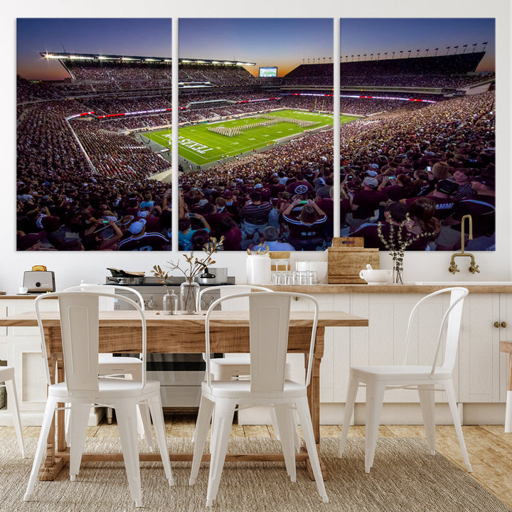 Kyle Field Texas Stadium Wall Art Canvas Print American Football Stadium Wall Art Canvas Print NCAA Wall Art, Texas A&M Aggies Dorm Poster