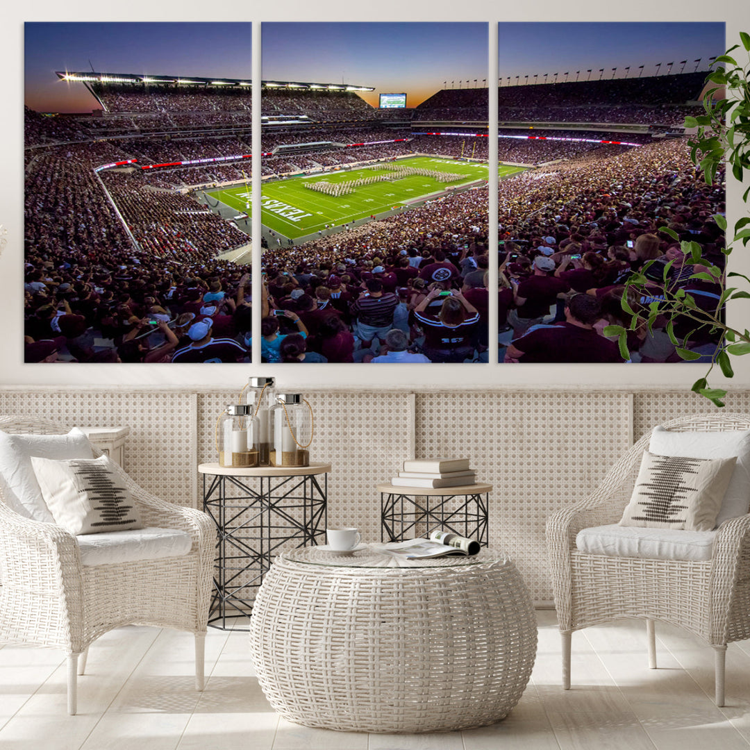 Kyle Field Texas Stadium Wall Art Canvas Print American Football Stadium Wall Art Canvas Print NCAA Wall Art, Texas A&M Aggies Dorm Poster