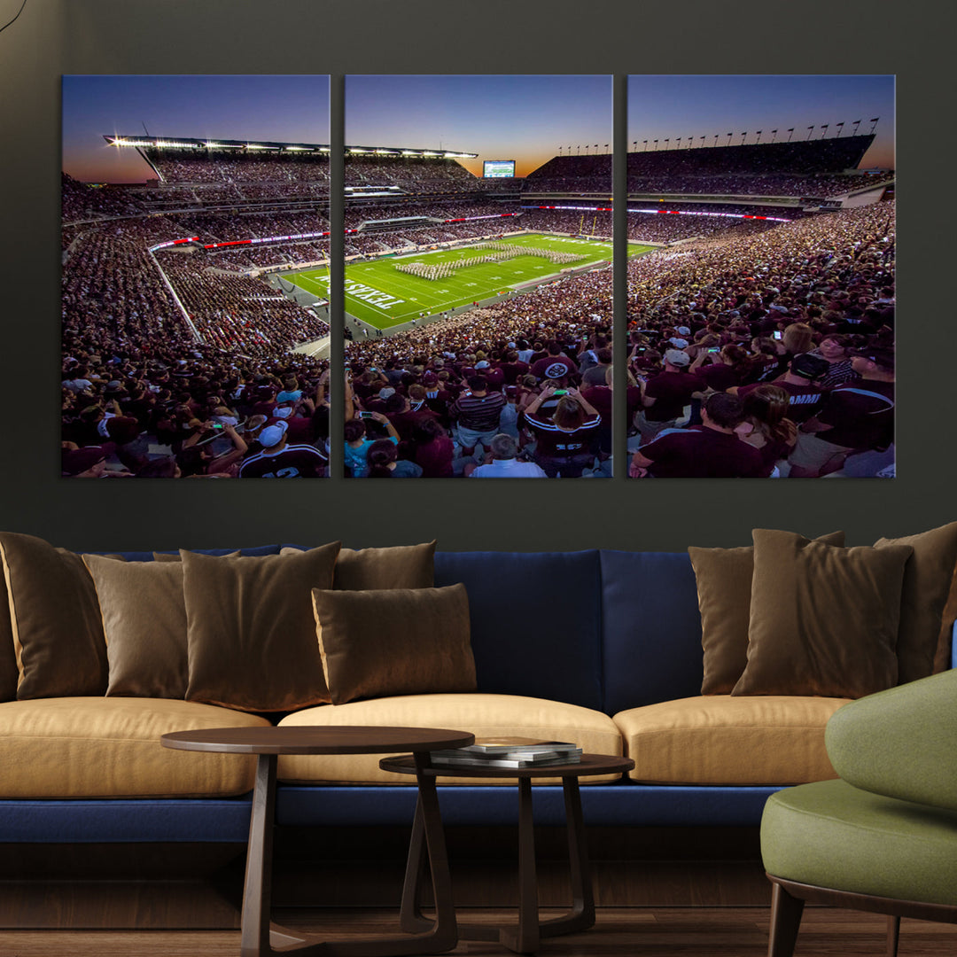 Kyle Field Texas Stadium Wall Art Canvas Print American Football Stadium Wall Art Canvas Print NCAA Wall Art, Texas A&M Aggies Dorm Poster