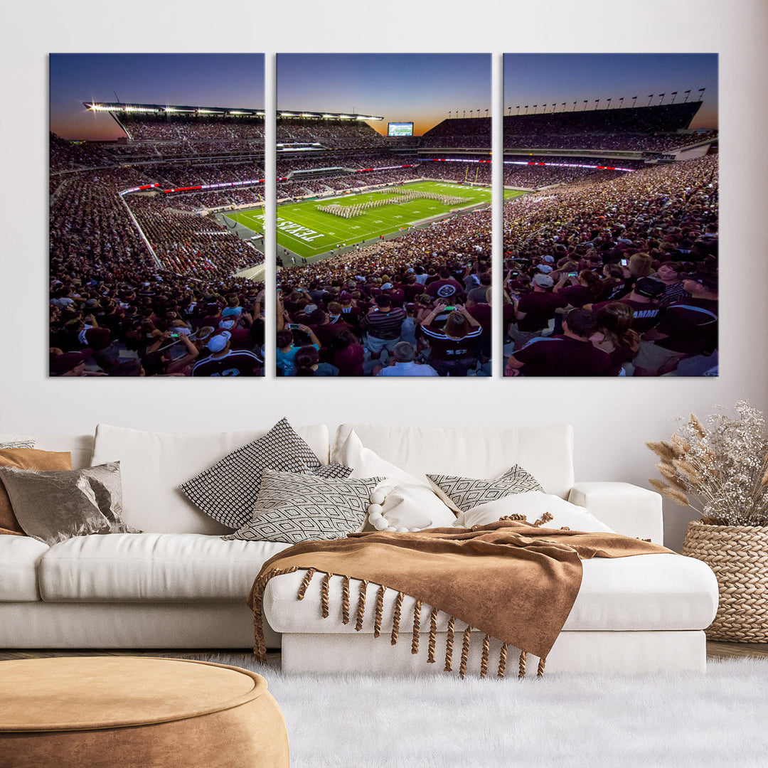 Kyle Field Texas Stadium Wall Art Canvas Print American Football Stadium Wall Art Canvas Print NCAA Wall Art, Texas A&M Aggies Dorm Poster