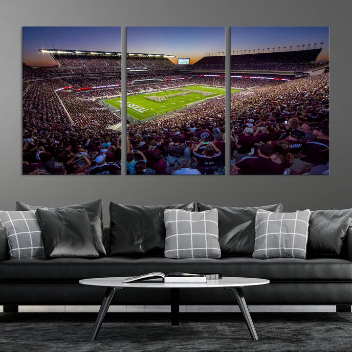 Kyle Field Texas Stadium Wall Art Canvas Print American Football Stadium Wall Art Canvas Print NCAA Wall Art, Texas A&M Aggies Dorm Poster