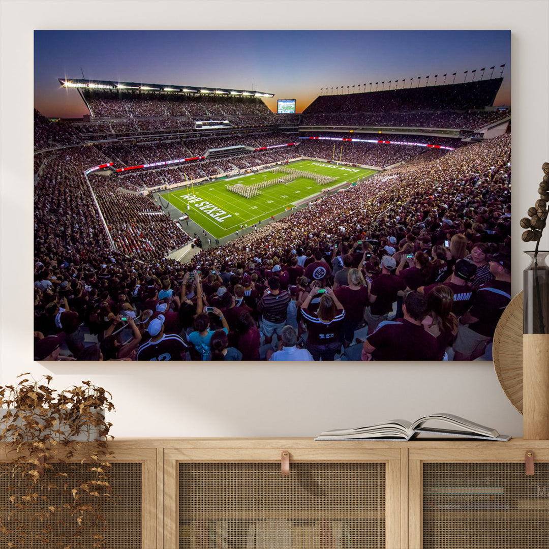 Kyle Field Texas Stadium Wall Art Canvas Print American Football Stadium Wall Art Canvas Print NCAA Wall Art, Texas A&M Aggies Dorm Poster