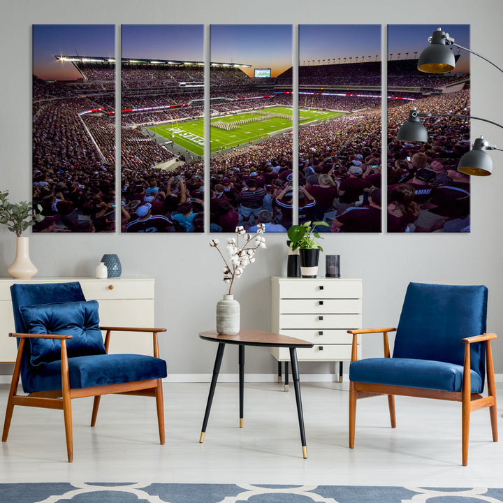 Kyle Field Texas Stadium Wall Art Canvas Print American Football Stadium Wall Art Canvas Print NCAA Wall Art, Texas A&M Aggies Dorm Poster