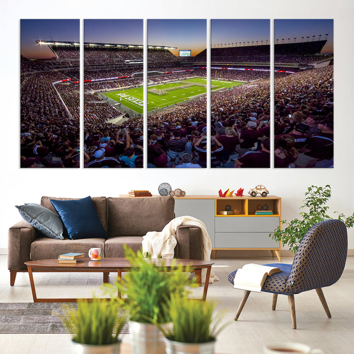 Kyle Field Texas Stadium Wall Art Canvas Print American Football Stadium Wall Art Canvas Print NCAA Wall Art, Texas A&M Aggies Dorm Poster