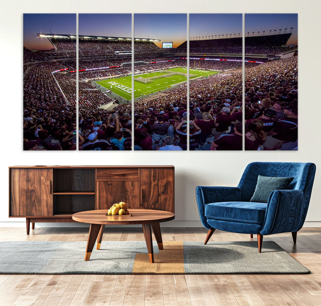 Kyle Field Texas Stadium Wall Art Canvas Print American Football Stadium Wall Art Canvas Print NCAA Wall Art, Texas A&M Aggies Dorm Poster