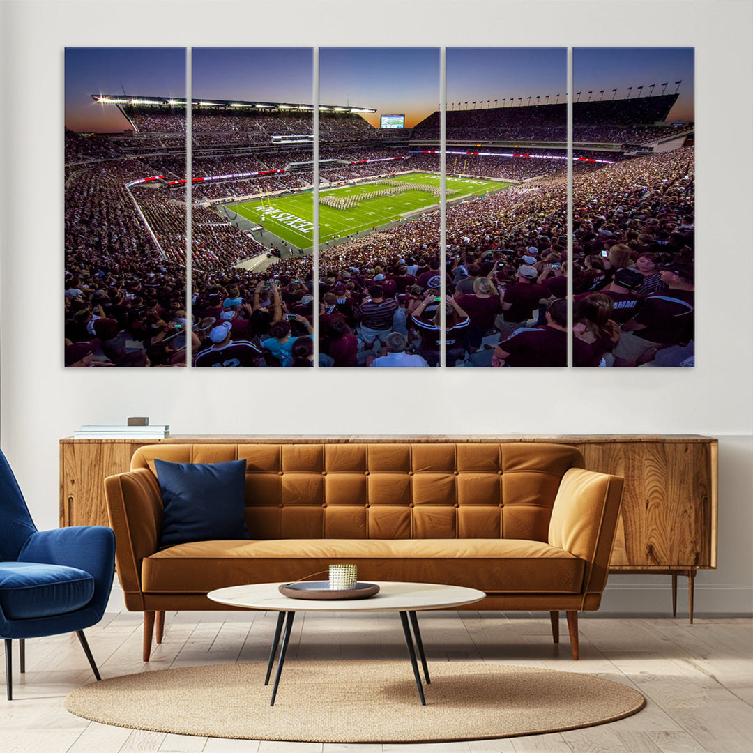 Kyle Field Texas Stadium Wall Art Canvas Print American Football Stadium Wall Art Canvas Print NCAA Wall Art, Texas A&M Aggies Dorm Poster