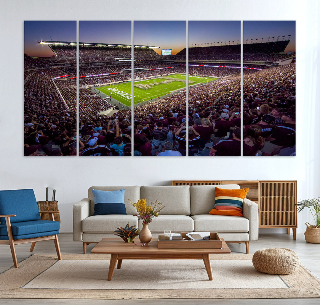 Kyle Field Texas Stadium Wall Art Canvas Print American Football Stadium Wall Art Canvas Print NCAA Wall Art, Texas A&M Aggies Dorm Poster