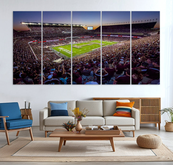 Kyle Field Texas Stadium Wall Art Canvas Print American Football Stadium Wall Art Canvas Print NCAA Wall Art, Texas A&M Aggies Dorm Poster