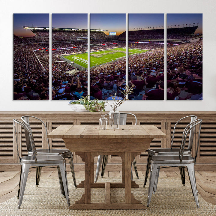 Kyle Field Texas Stadium Wall Art Canvas Print American Football Stadium Wall Art Canvas Print NCAA Wall Art, Texas A&M Aggies Dorm Poster