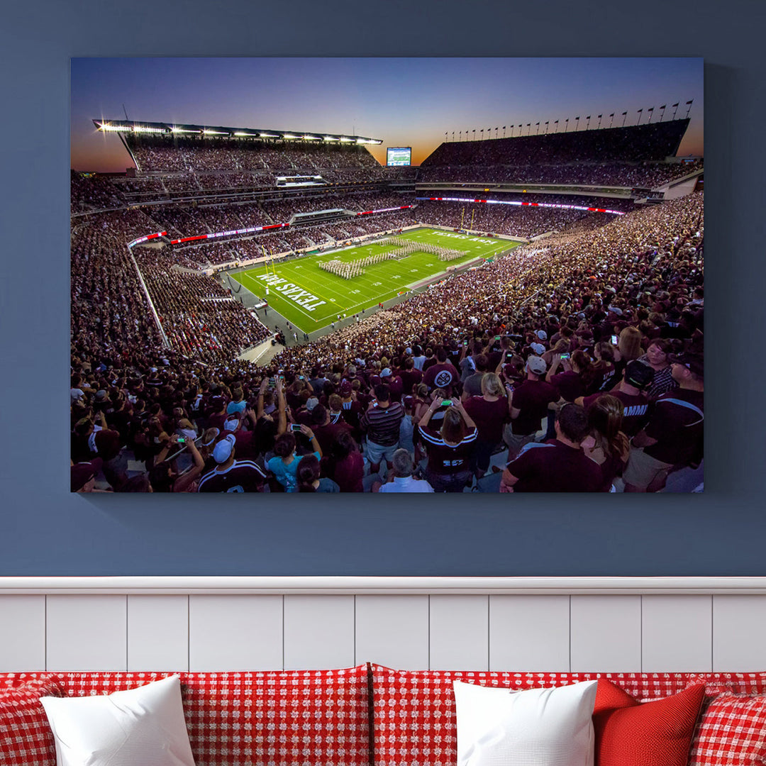 Kyle Field Texas Stadium Wall Art Canvas Print American Football Stadium Wall Art Canvas Print NCAA Wall Art, Texas A&M Aggies Dorm Poster