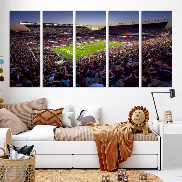 Kyle Field Texas Stadium Wall Art Canvas Print American Football Stadium Wall Art Canvas Print NCAA Wall Art, Texas A&M Aggies Dorm Poster