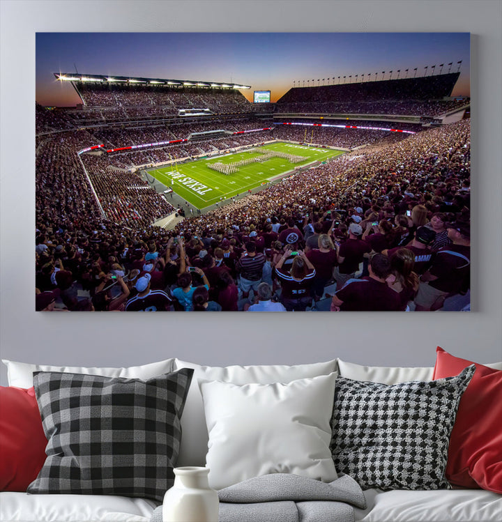 Kyle Field Texas Stadium Wall Art Canvas Print American Football Stadium Wall Art Canvas Print NCAA Wall Art, Texas A&M Aggies Dorm Poster