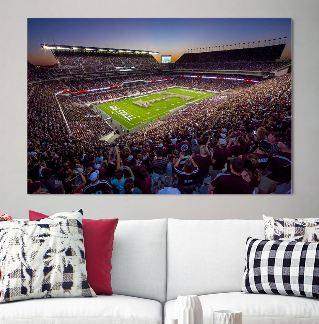 Kyle Field Texas Stadium Wall Art Canvas Print American Football Stadium Wall Art Canvas Print NCAA Wall Art, Texas A&M Aggies Dorm Poster