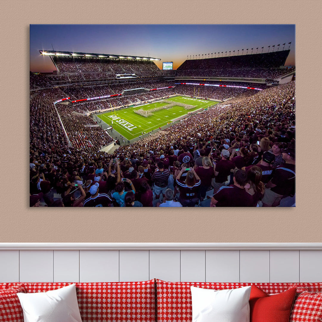 Kyle Field Texas Stadium Wall Art Canvas Print American Football Stadium Wall Art Canvas Print NCAA Wall Art, Texas A&M Aggies Dorm Poster