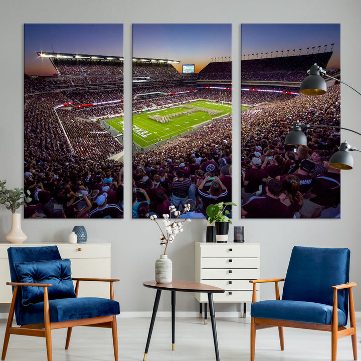 Kyle Field Texas Stadium Wall Art Canvas Print American Football Stadium Wall Art Canvas Print NCAA Wall Art, Texas A&M Aggies Dorm Poster